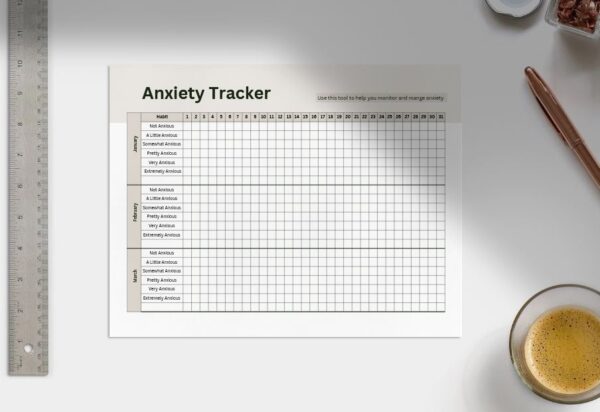 Anxiety Tracker and Journal – Printable Mental Health & Mood Log