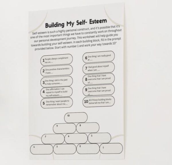 🌟Building My Self-Esteem Worksheet - Digital Download