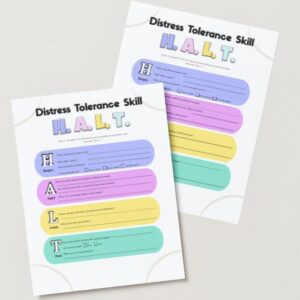 🧠H.A.L.T. Distress Tolerance Worksheet - Mental Health Self-Care Tool |  Therapy Worksheets